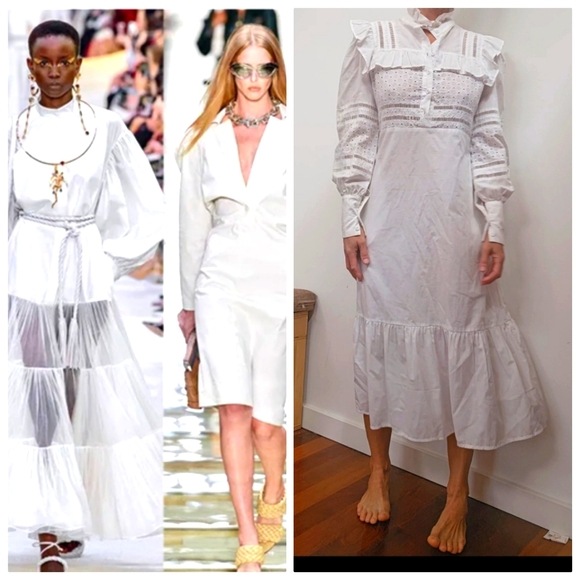 Nwot Skingraft Jonny cota celeb designer Milkmaid Nightie Dress W pockets s - Picture 1 of 6